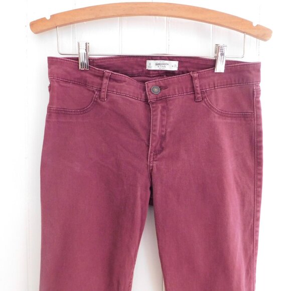 🦌 Abercrombie & Fitch Maroon Skinny Jeans Size 8 W29 - Picture 5 of 12